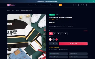 Bazaar — Fashion Ecommerce Astro Theme 4