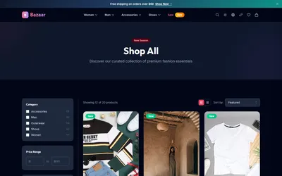 Bazaar — Fashion Ecommerce Astro Theme 3