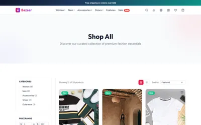 Bazaar — Fashion Ecommerce Bootstrap Theme 3