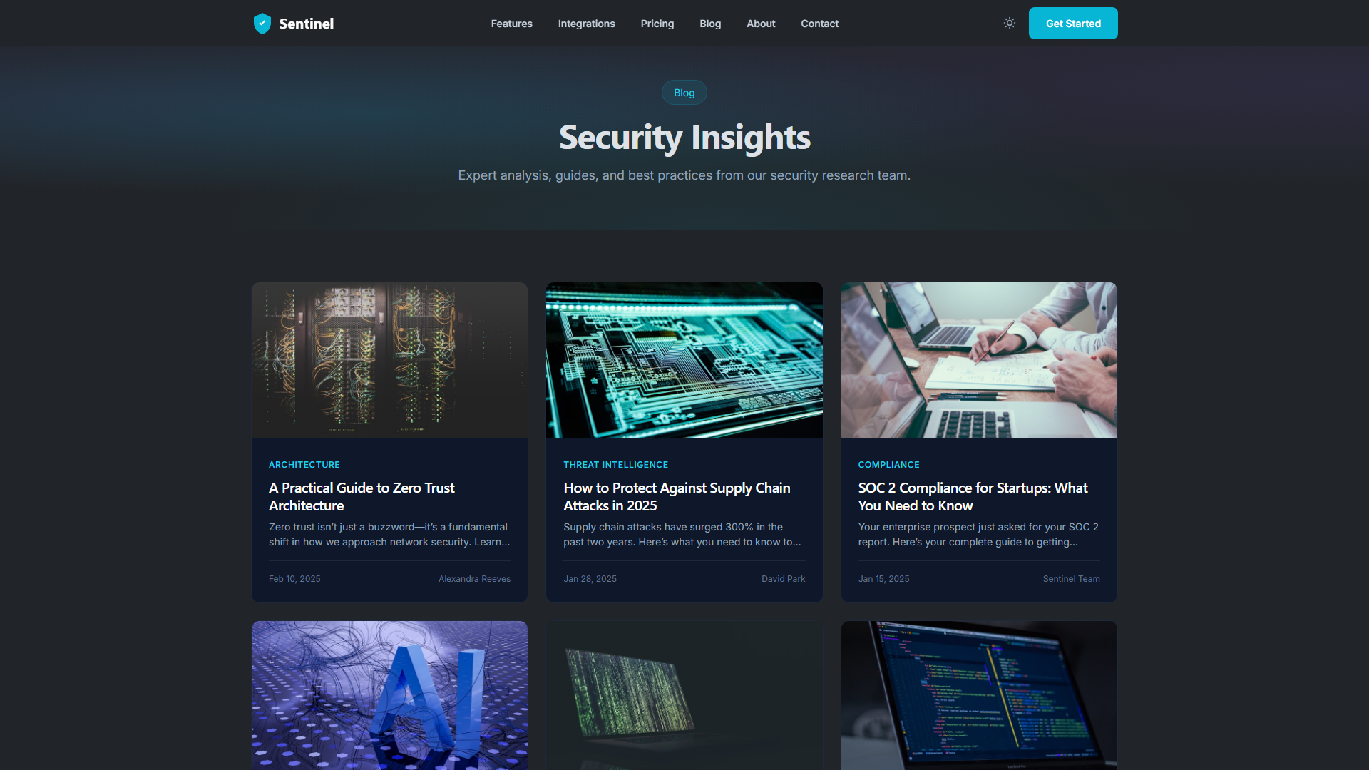 Sentinel for Bootstrap - Cybersecurity SaaS Theme 4