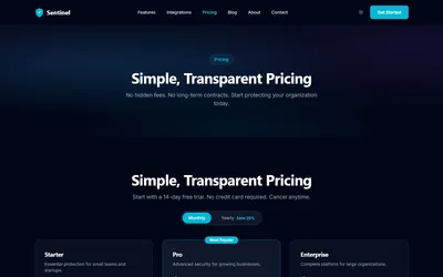 Sentinel - Cybersecurity SaaS Eleventy Theme 3