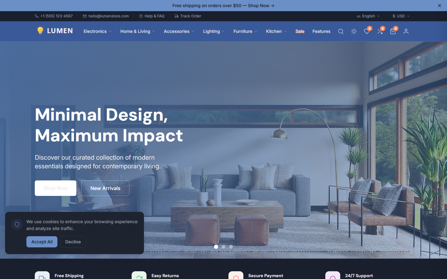 Lumen — Clean Minimal Ecommerce Next.js Theme