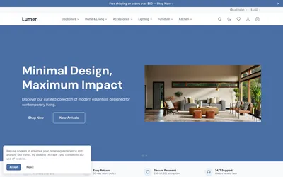 Lumen — Clean Minimal Ecommerce React Theme 2
